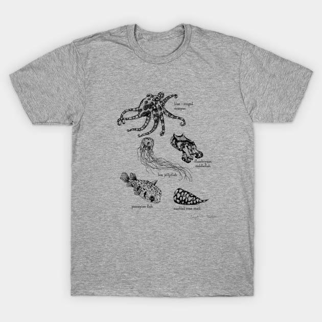 Venomous Sea Life T-Shirt by Elizabeth Weglein Art